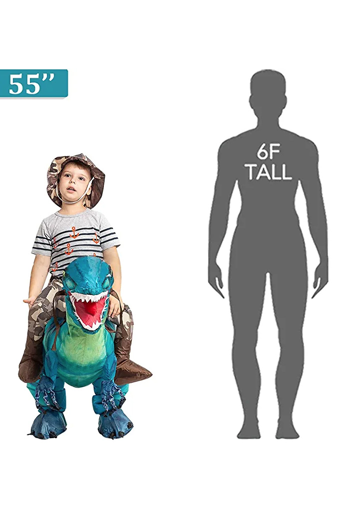 Children's Inflatable Velociraptor Costume Size Guide