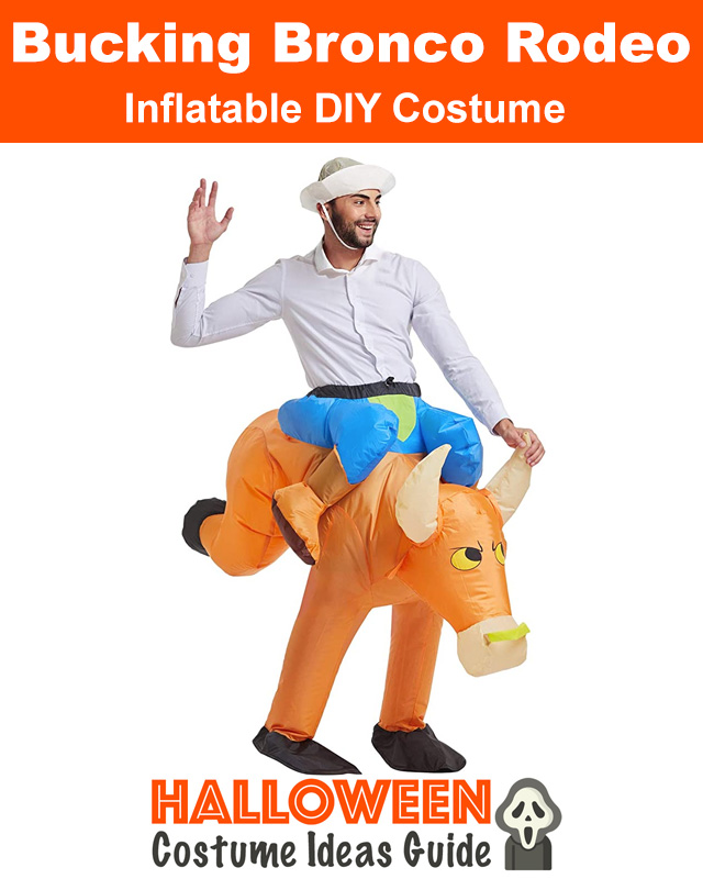 Inflatable Bucking Bronco Rodeo Bull Animal Blow Up DIY Halloween Costume
