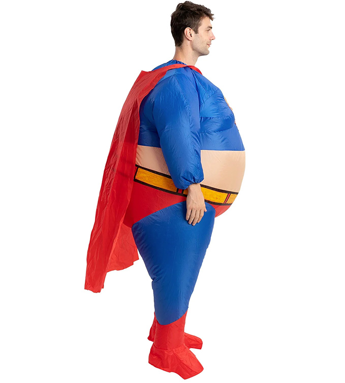 Inflatable Fat Superhero Halloween Costume Side View
