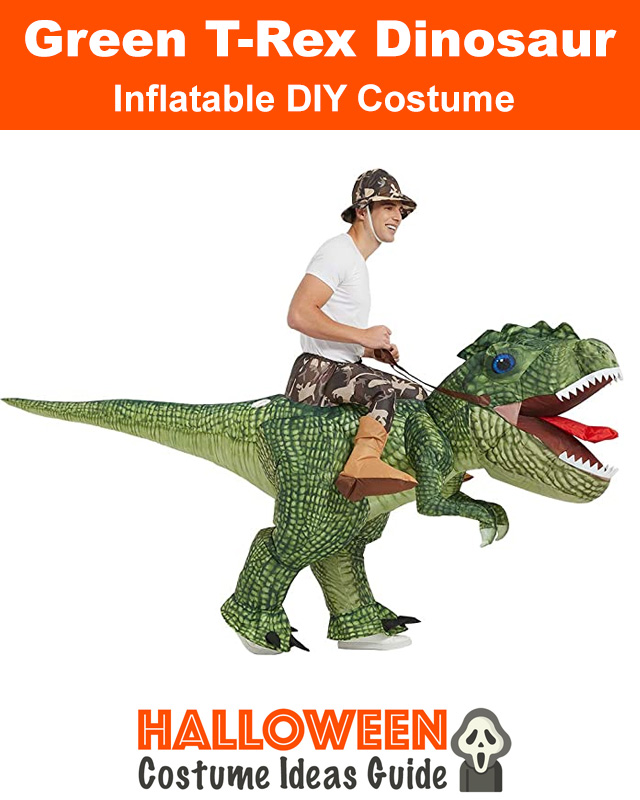Inflatable T Rex Costume - Blow Up DIY Halloween Dinosaur Jurassic Park Outfit