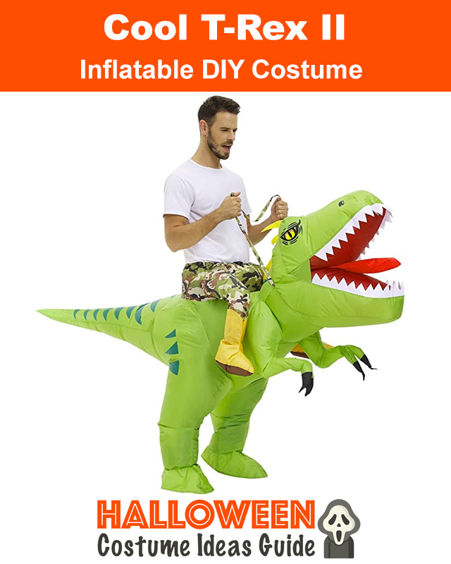 Inflatable Green T-Rex Dinosaur Blow Up DIY Halloween Costume