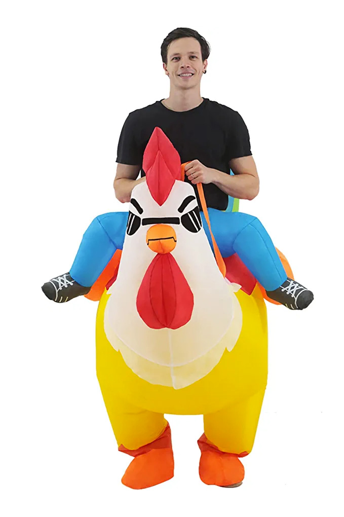 Inflatable Rooster Chicken Costume front view