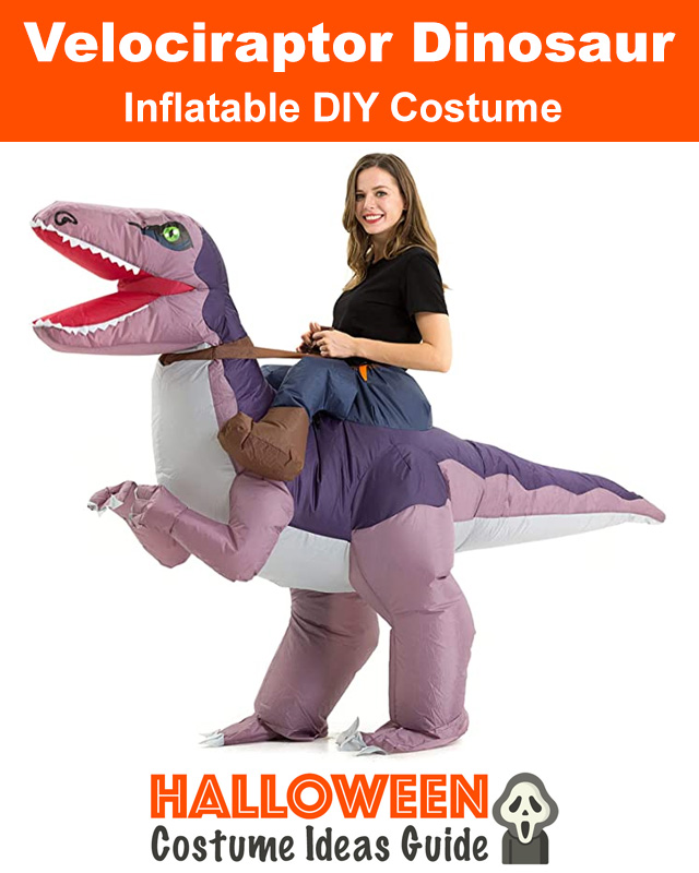 Light up Inflatable Velociraptor Costume Idea (Blow-up Jurassic Park Outfit)