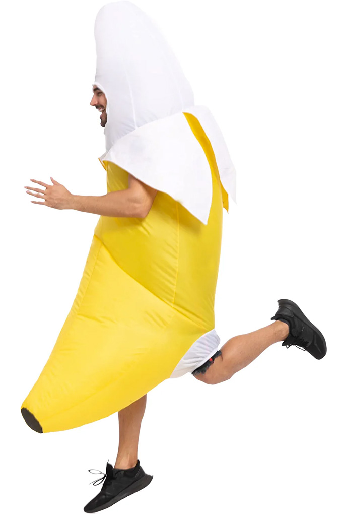 Inflatable Banana Halloween Costume Running