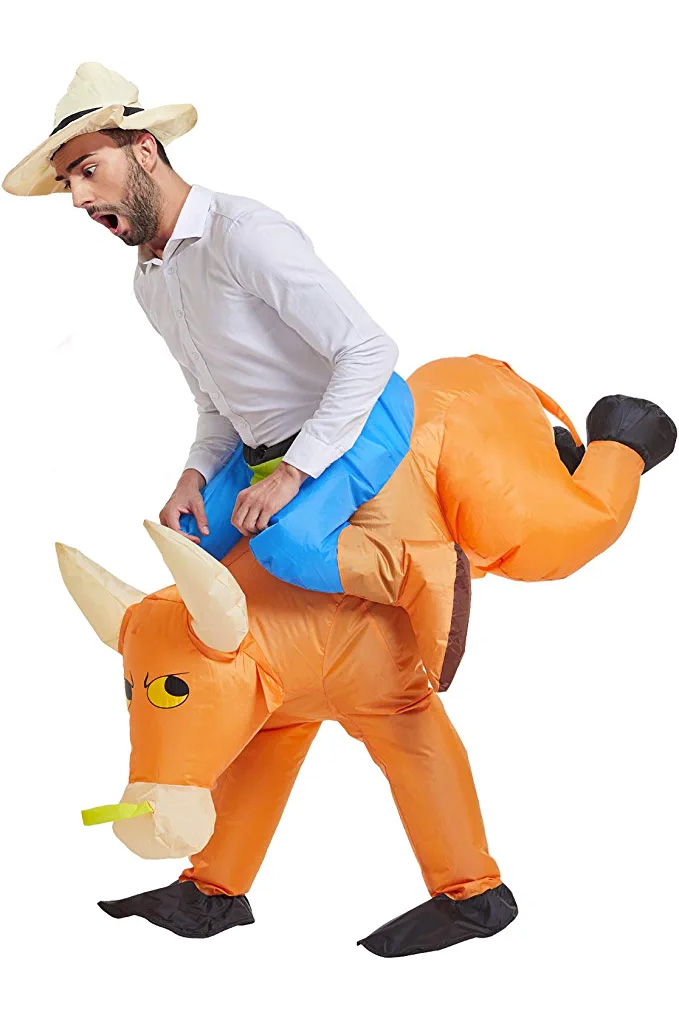 Inflatable Bull Rider Costume Bucking Bronco