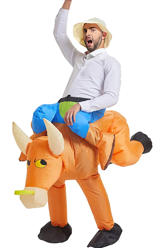 Inflatable Bull Rider Costume in Rodeo