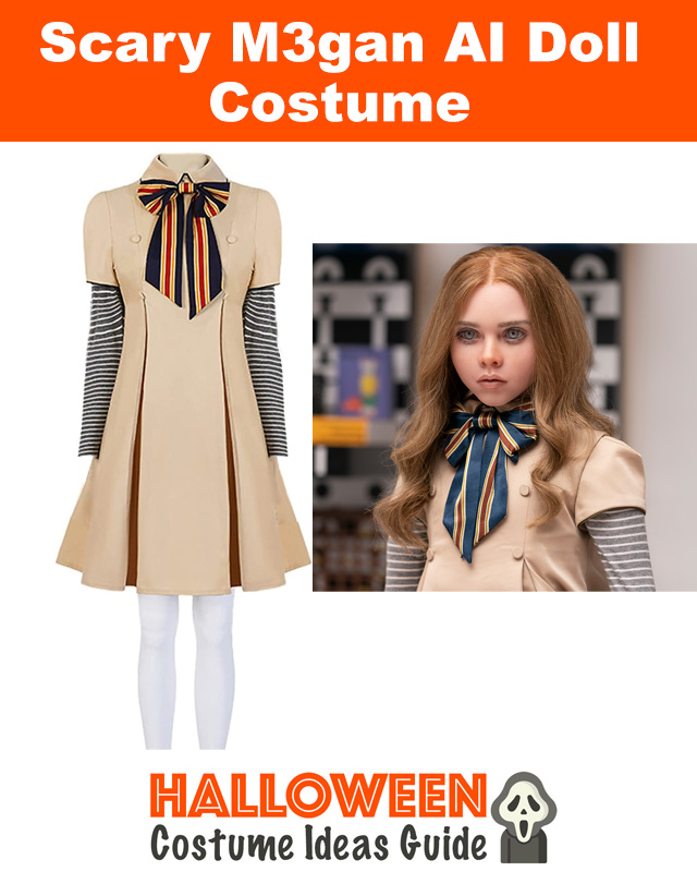 Kids M3gan Halloween Costume (AI Doll Outfit)